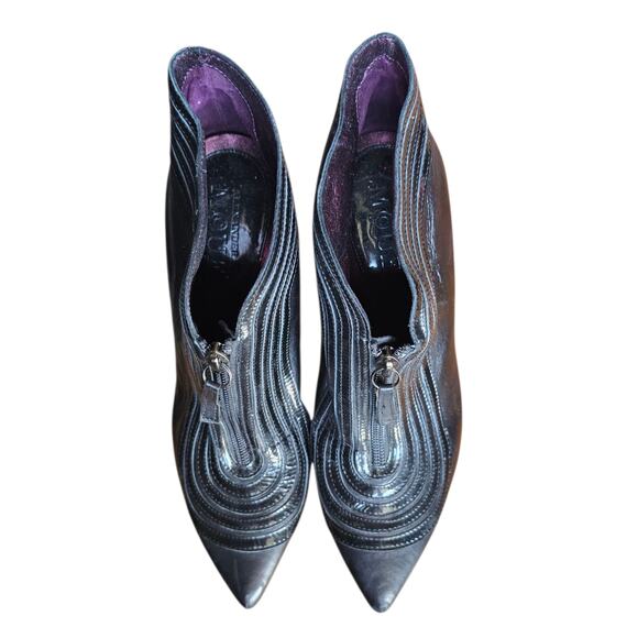 Alexander Mcqueen Runway Platform Booties 38 7.5 8 Black Stitching Collectors - Picture 4 of 8